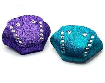 Mismatched Glitter Suede Roller Skate Toe Caps (Any 2 Colors) / Toe Guards (Pair) by ROLLERSTUFF