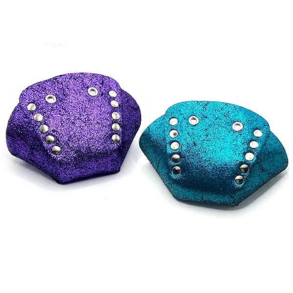 Mismatched Glitter Suede Roller Skate Toe Caps (Any 2 Colors) / Toe Guards (Pair) by ROLLERSTUFF