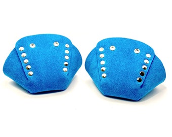 Pool Blue Suede Toe Caps for Roller Skates / Toe Guards (Moxi Pool Blue Shade) (Pair)