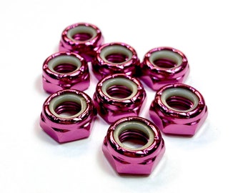 Pink Metallic Hardware Upgrade / Color Axle Nuts for Roller Skates