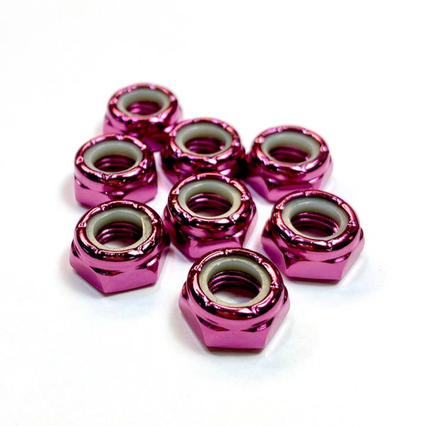 Pink Metallic Hardware Upgrade / Color Axle Nuts for Roller Skates