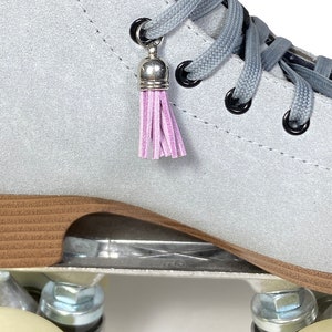 Suede Tassel Shoelace Charm Roller Skate Accessory, Light Orchid Single Tassel