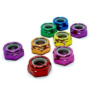 Mixed Nuts: Choose any 8 Colors, Metallic Hardware Upgrade / Axle Nuts for Roller Skates