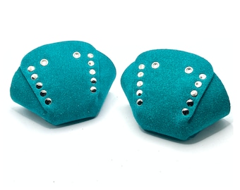 Jade Suede Roller Skate Toe Caps / Toe Guards, Moxi Jade Shade (Pair) by ROLLERSTUFF