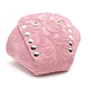 ROLLERSTUFF Pink Embossed Suede Roller Skate Toe Caps / Toe Guards (Pair)