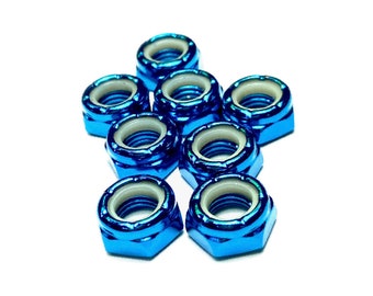 Blue Metallic Hardware Upgrade / Axle Nuts for Roller Skates
