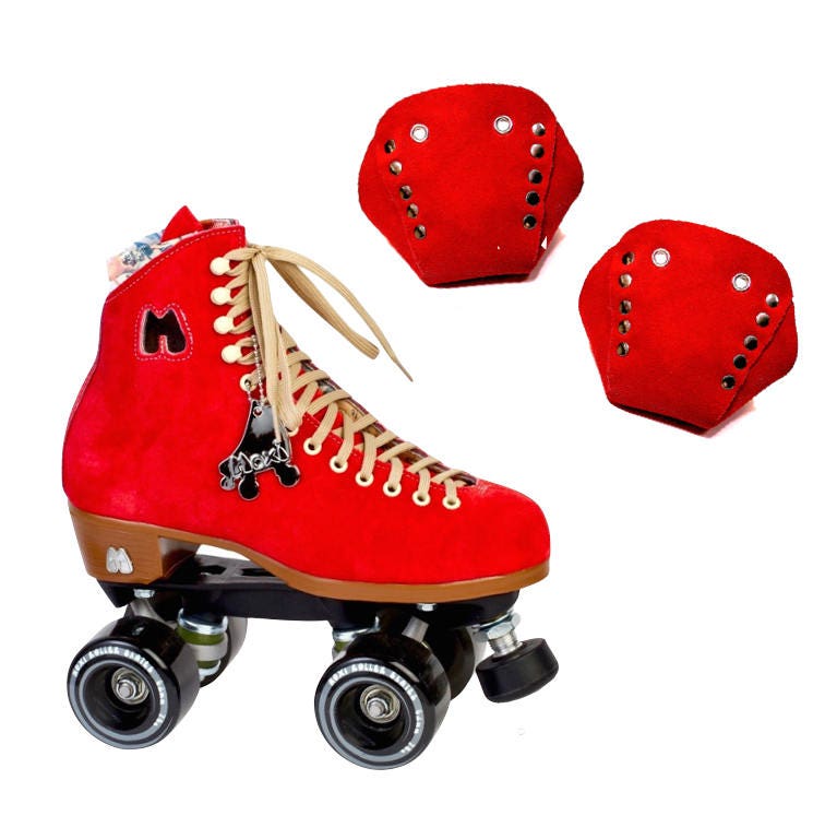 Red Suede Roller Skate Toe Caps Etsy