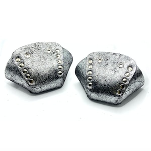 Silver Glitter Suede Roller Skate Toe Caps / Toe Guards (Pair) by ROLLERSTUFF