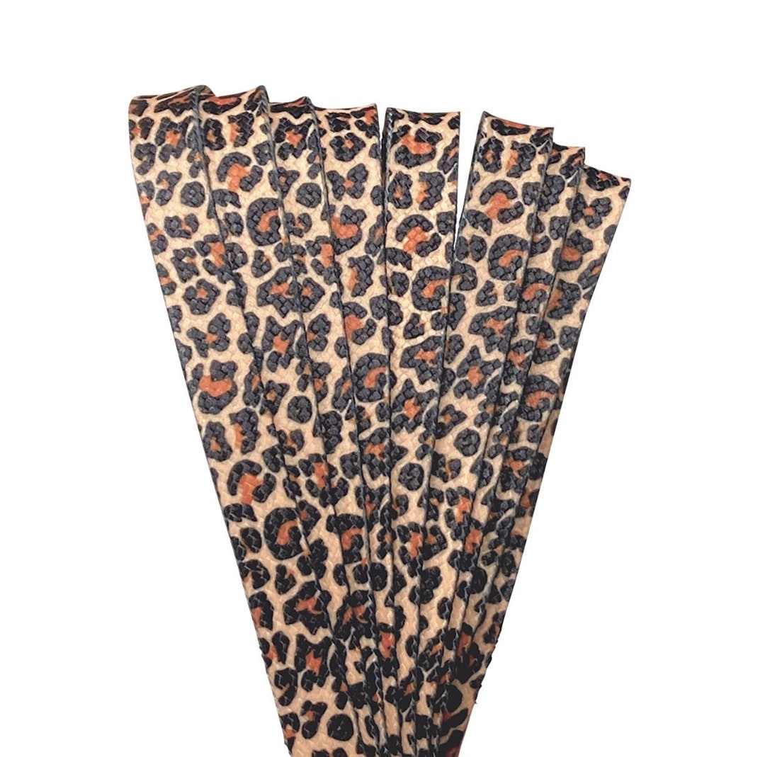 Leopard Cheetah Derby Laces Waxed Roller Skate Laces / Shoe Laces, Pair Etsy