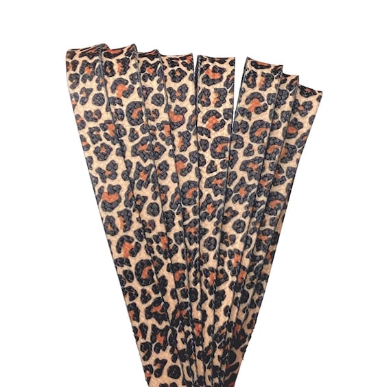 Leopard Cheetah Derby Laces Waxed Roller Skate Laces / Shoe Laces, Pair