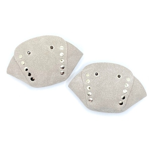 Gray Suede Roller Skate Toe Caps / Toe Guards (Pair) by ROLLERSTUFF