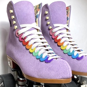 Connect the Dots Rainbow Shoelace Charms for Roller Skates, 2 sets (enough for both sides of 2 skates)