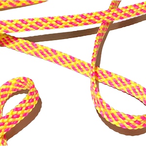 DISCO LEMONADE Braided Laces, Neon Pink and Yellow