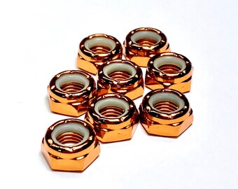Copper Orange Metallic Hardware Upgrade / Axle Nuts for Roller Skates