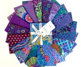 5 quot Charm Squares - Kaffe Fassett - 42 pc. per pack - Peacock - FB6CPGP.PEACO - Fabric