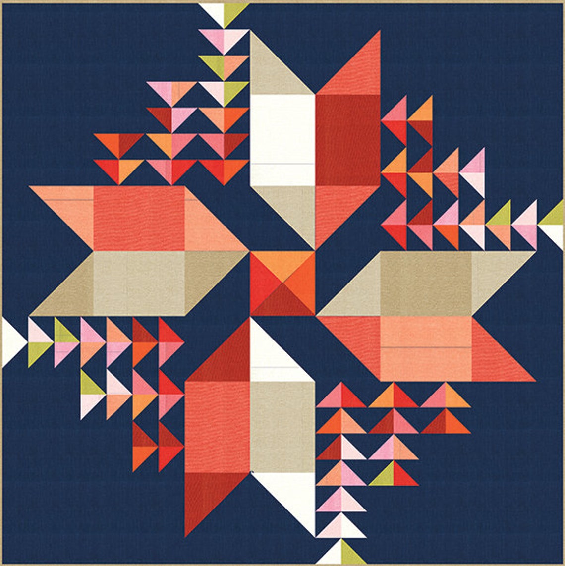 Wind Drifter Quilt Pattern Cover shown in Cottage Bleu by Etsy