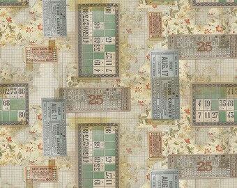 Tim Holtz - Tickets - Multi - PWTH091.MULTI - Fabric - Sold by the Half Yard
