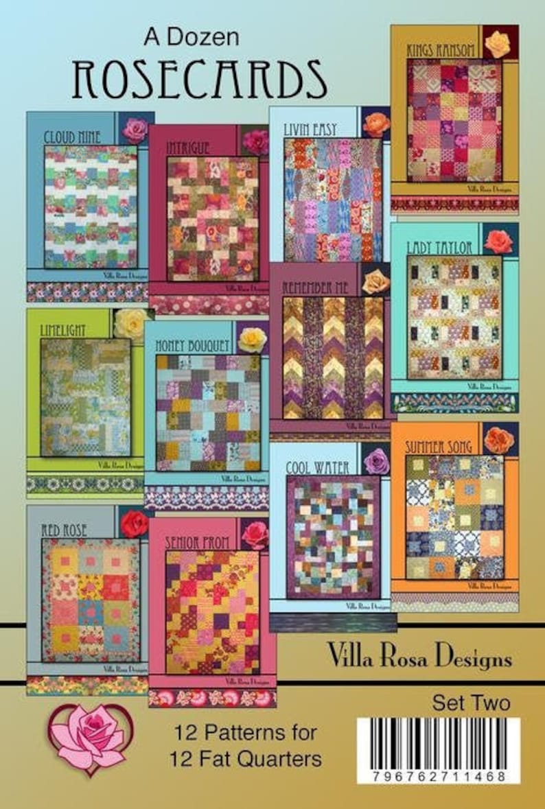 One Dozen Rosecards Set Two by Villa Rosa Designs 12 Quilt Etsy