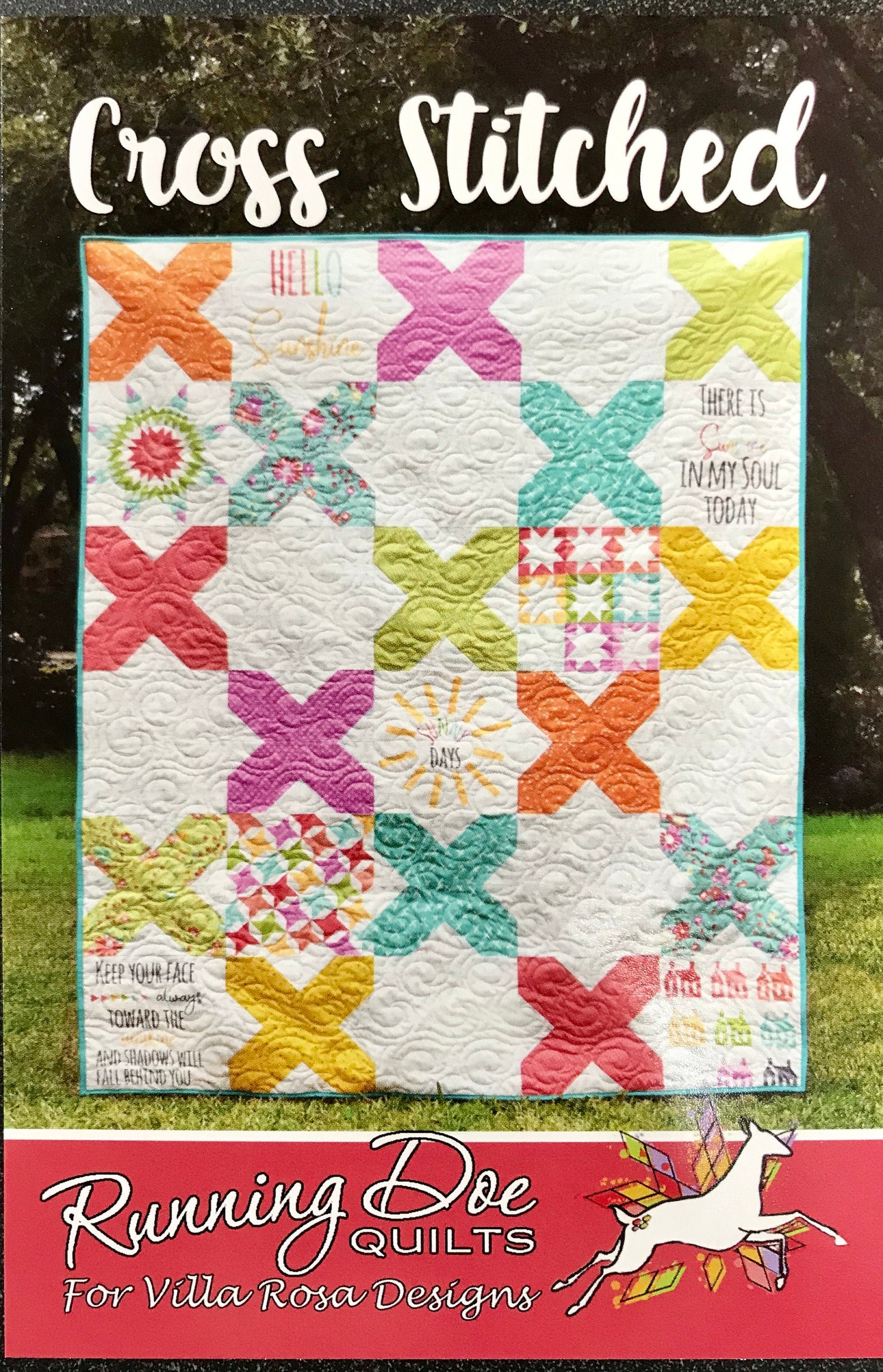 Cross Stitched Quilt Pattern by Running Doe Quilts for Villa | Etsy
