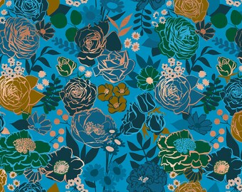 Rise Grow - Bright Blue - RS0012 14M - Moda - Fabric - Sold by the Half Yard