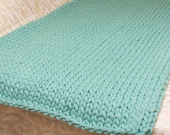Chunky knit merino wool blanket - Oversized blankets and throws -  Big thick winter throw blanket