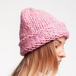 Chunky knit winter hat - Womens merino wool beanie
