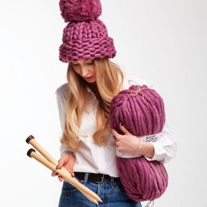 Chunky handspun yarn 1 kg / 2,2 Lb. Super bulky merino wool blanket yarn Jumbo, thick, giant yarn image 3