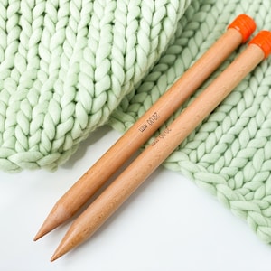 20 mm large straight knitting needles (US size 35) - Giant single point straight needles - Wooden jumbo knitting needles