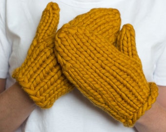 Mittens - Knitted wool mittens - Womens handmade mittens - Chunky warm knit mittens - Christmas gift