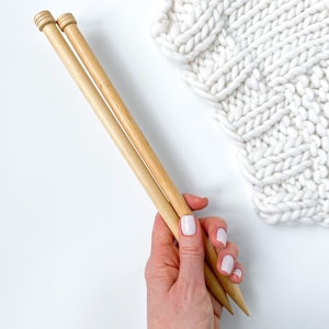 12 mm Straight Knitting Needles - US 17 knitting needles - Knit Pro Basix wooden knitting needles - Single Pointed Needles
