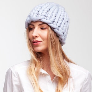 Super chunky knit hat women - Winter knitted beanie hat - Chunky knit beanie - Ladies thick chunky yarn hat