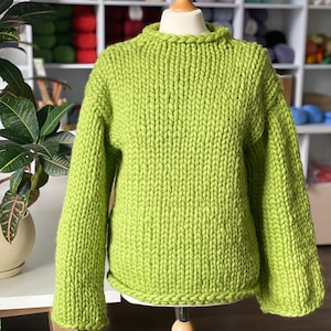 Chunky knit wool sweater - Knitted pullover sweaters for women - Handmade fall sweater