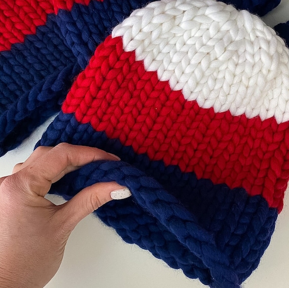 Multicolor Striped Chunky Wool Beanie - Women display picture 2