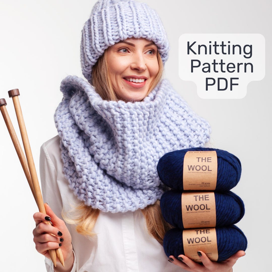Infinity Scarf Knitting Pattern - Cowl / Neck Warmer (tube Snood) PDF ...