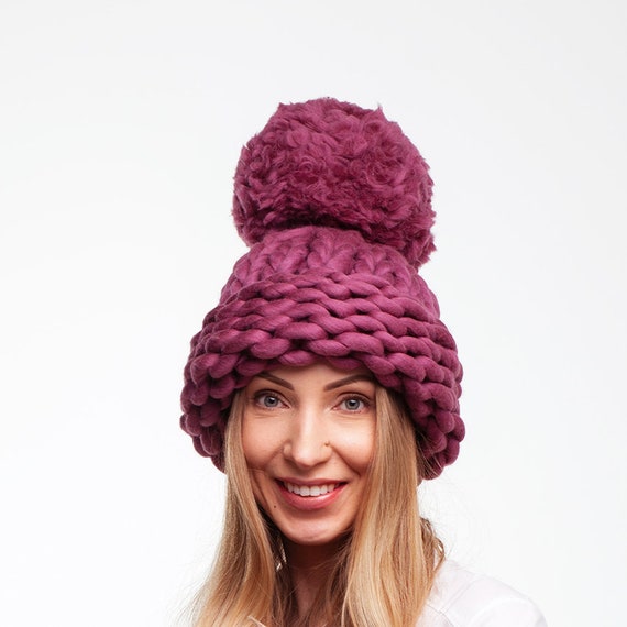 winter hat with big pom pom