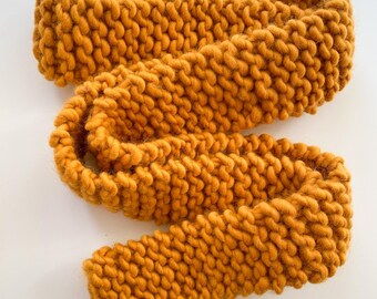 Skinny knit winter scarf - Handmade merino wool scarf