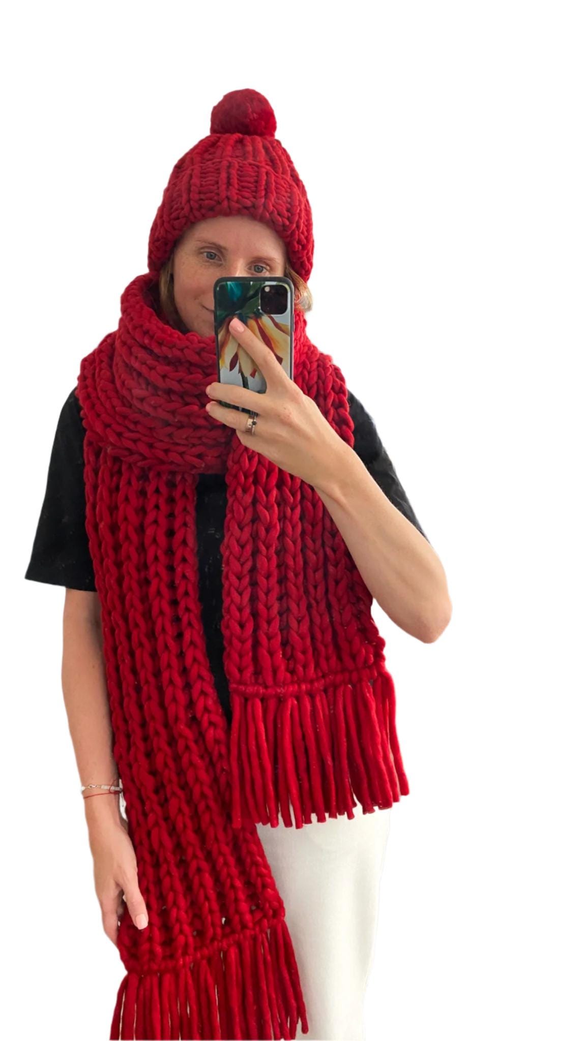 Bonnet Et écharpe D'hiver Pour Femme/fille - Tricot épais Doux, 4 Coloris, Cadeau Idéal - 4