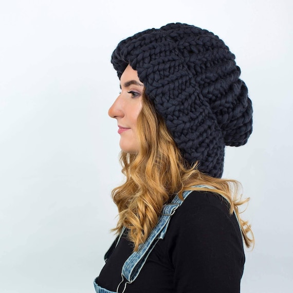 Oversized Winter Knitted Hat - Chunky Hand Knit Slouchy  display picture 1