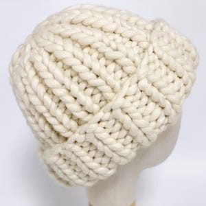 Chunky knit mens beanie hat - Warm winter knitted hats for men - Thick wool fisherman beanie men - Handmade gift