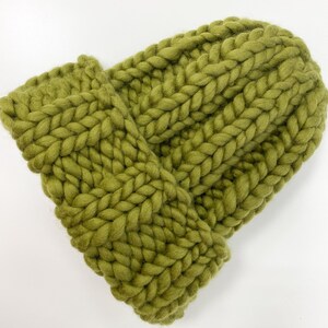 Mens Chunky Knit Wool Beanie - Handmade Winter Hat image 4