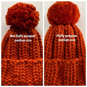 Mens Chunky Knit Wool Beanie - Handmade Winter Hat image 8