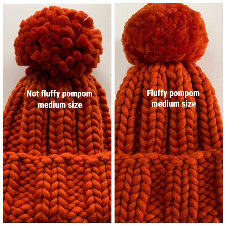 Mens Chunky Knit Wool Beanie - Handmade Winter Hat image 8