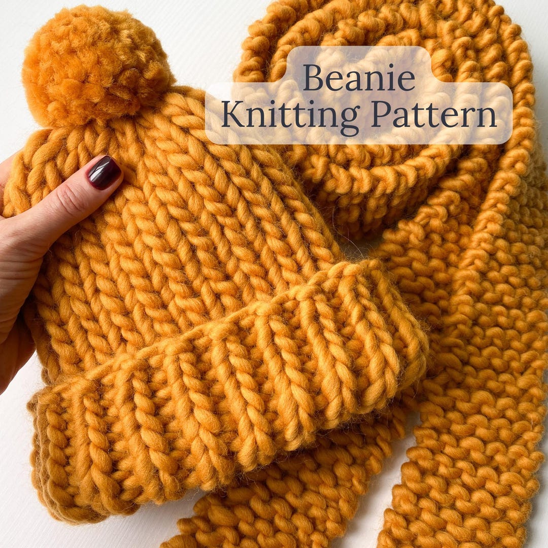 Chunky Ribbed Beanie Knitting Pattern: Beginner-friendly PDF - Etsy
