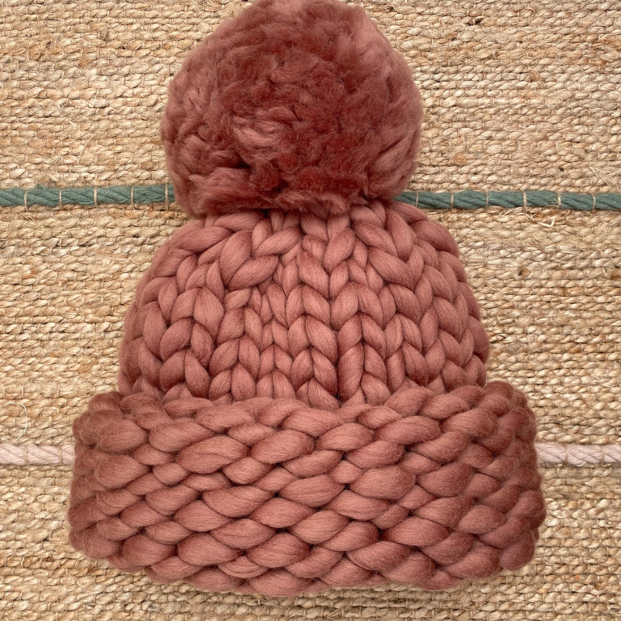 Chunky Knit Beanie Hat With Giant Pom Pom - Large Winter  display picture 2