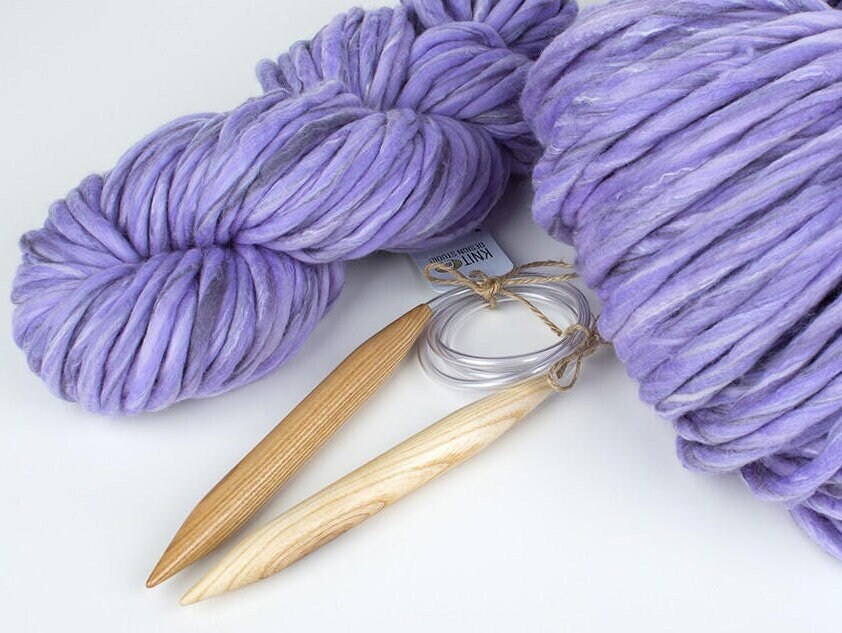 Wooden Circular Knitting Needles, Large US Size 35 20mm us35, 20 Mm,  Handmade for Chunky Yarn 