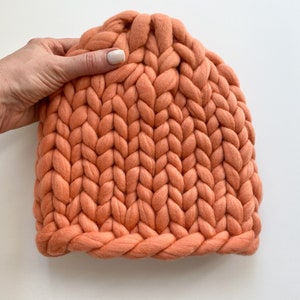 Winter chunky knit hat SALE Cute womens beanie Thick oversized beanie image 3