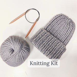 Grobstrick Mütze Strickset - Wintermütze Strickset - Strickpaket für Erwachsene