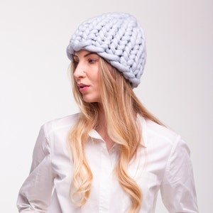 Bonnet d'hiver en grosse maille VENTE Joli bonnet pour femme Bonnet épais surdimensionné image 8
