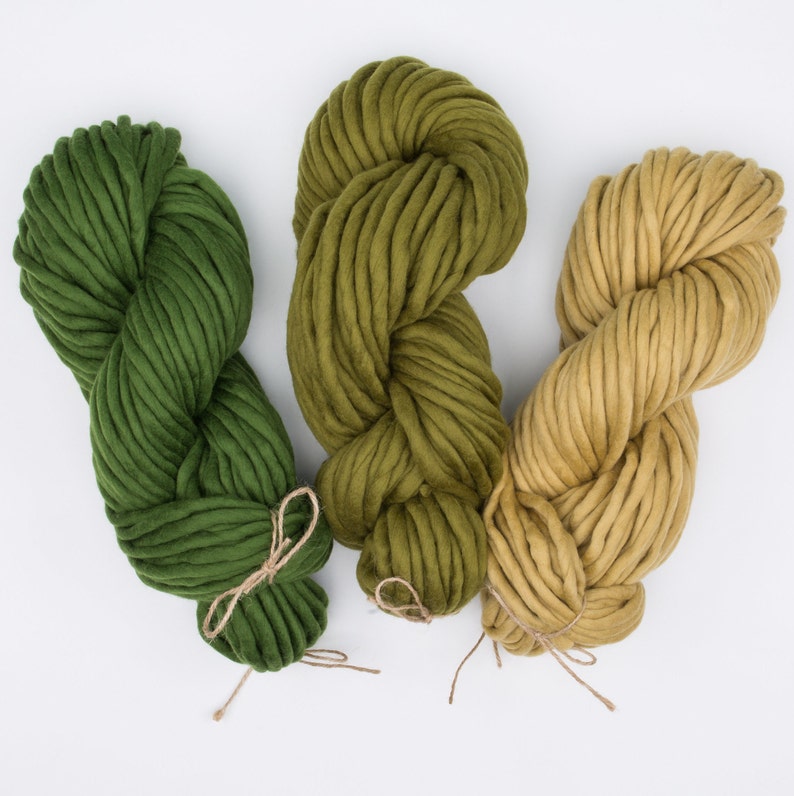 Super bulky yarn Sage green yarn Handspun yarn Super Etsy