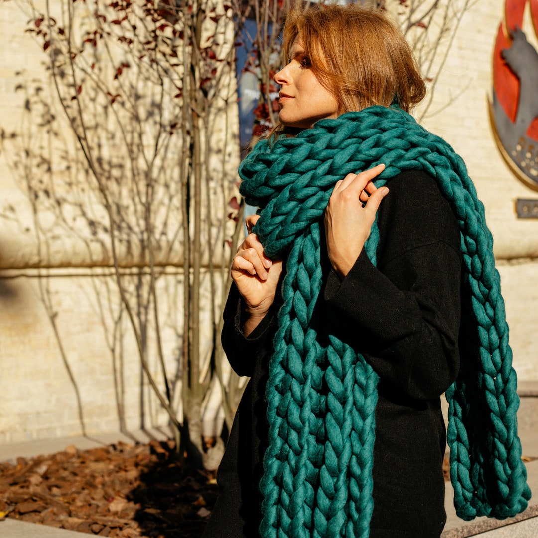 Chunky Knit Scarf KNITTING PATTERN Knitted Scarf Patterns Chunky Knit